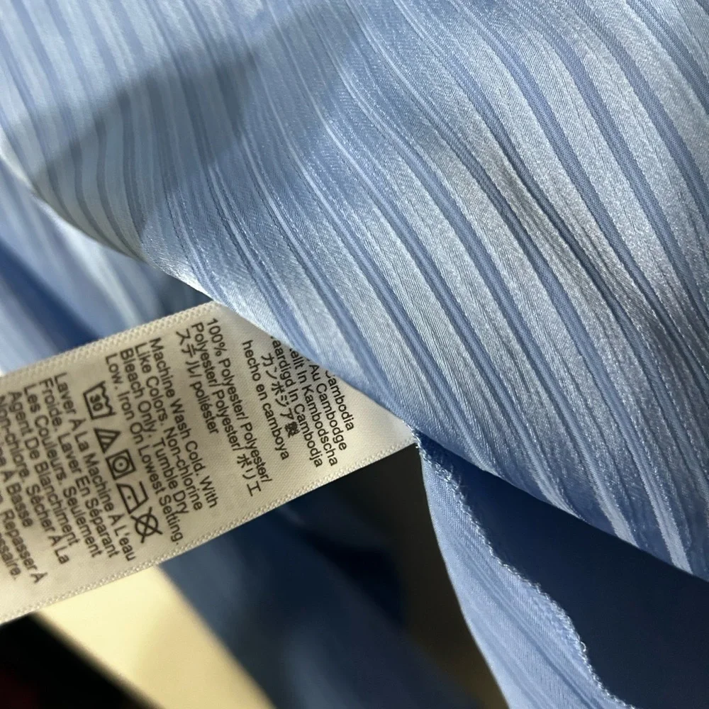 J. Crew Striped B Neck Button Blue long sleeve Blouse